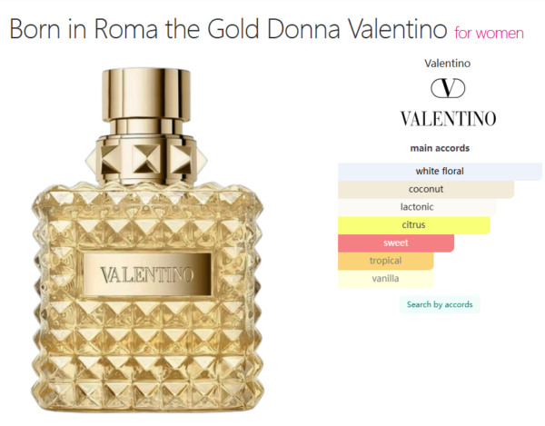 Born in Roma the Gold Donna Valentino for women