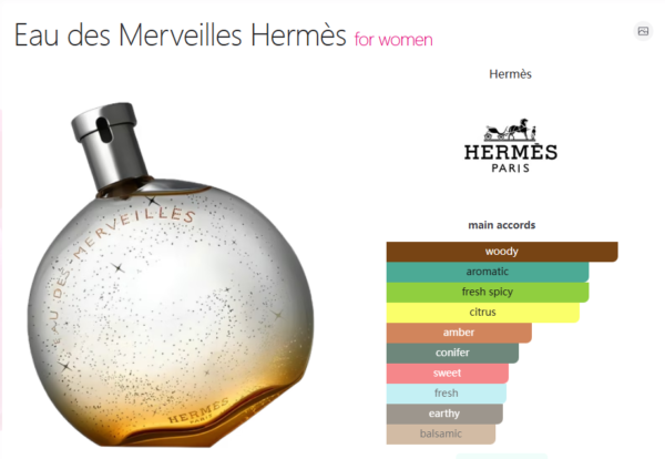 Eau des Merveilles Hermès for women
