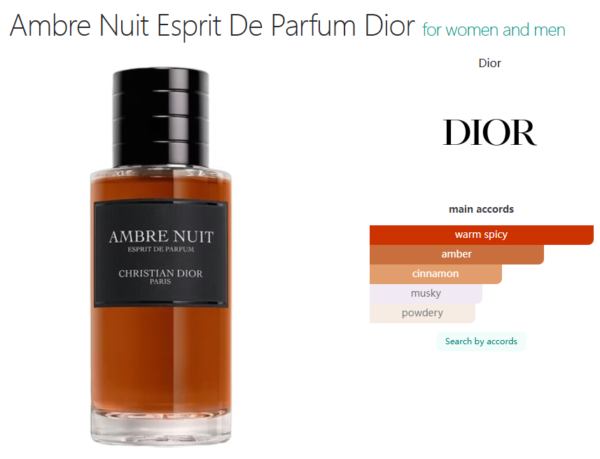 Ambre Nuit Esprit De Parfum Dior for women and men