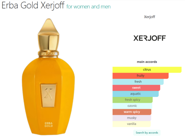 Erba Gold Xerjoff for women and men